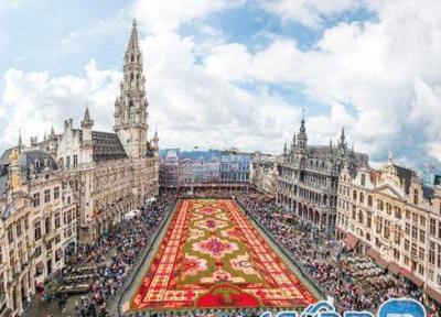 جشنواره فرش گل در بروکسل ، فرشی نروژی برای قدم نزدن